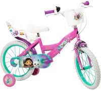 Vélo Enfant - Gabby La Maison Magique - Roues 16"" - Age 5-7 ans - 2 Freins - Stabilisateurs - Porte-poupée - Rose - Produit HUFFY