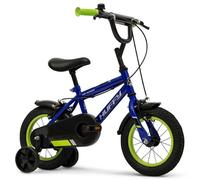 Vélo Garçon Huffy Pro Thunder 12 Pouces 3-5 Ans 98-112cm Bleu et Vert Néon avec Stabilisateurs