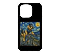 Vélo Golden Retriever Art Cycliste Chien Course Un Vélo de Route Coque pour iPhone 15 Pro