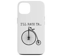 Vélo grand-bi. Je te ferai la course, cycliste rigolo Coque pour iPhone 13