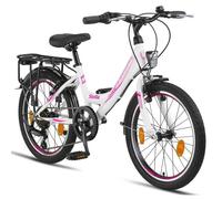 Licorne City Bike Stella Premium - Vélo de ville de 20 pouces 6 vitesses - pour enfants et adultes (blanc, 20 pouces)