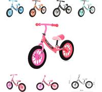 Vélo Lorelli Fortuna 12 pouces roues gonflables, jantes lumineuses, guidon réglable rose