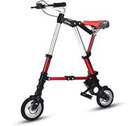 Vélo pliable 8 pouces, vélo pliable en aluminium léger, vélo de ville réglable confortable, cadre en aluminium, vélo de voyage en plein air pour hommes et femmes, blanc