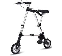 Vélo pliable 8 pouces, vélo pliable en aluminium léger, vélo de ville réglable confortable, cadre en aluminium, vélo de voyage en plein air pour hommes et femmes, blanc