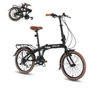Vélo pliable AIVA - 20 pouces - VTT 7 vitesses - Cadre en alliage d'aluminiu- Vélo léger et facile à transporter-unisexe- Noir