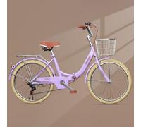 Vélo Pliable pour Adulte 20/22/24/26 Pouces, Vélo Pliable pour Femme 6 Vitesses avec Double Frein À Disque, Cadre en Acier À Haute Teneur en Carbone D,26 inch