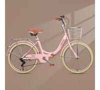 Vélo Pliable pour Adulte 20/22/24/26 Pouces, Vélo Pliable pour Femme 6 Vitesses avec Double Frein À Disque, Cadre en Acier À Haute Teneur en Carbone B,22 inch