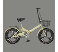 Vélo Pliant 20 Pouces pour Hommes Et Femmes - Cadre en Acier À Haute Teneur en Carbone, Absorption des Chocs À Vitesse Unique, Roue Intégrée A,20 inch
