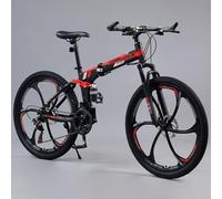 Vélo Pliant Léger, VTT Pliant en Acier Carbone De 26 Pouces, Roues Intégrées Absorbant Les Chocs, Vélo De Camping Extérieur, Unisexe F,21speed