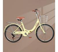 Vélo Pliant pour Femme avec Cadre en Acier À Haute Teneur en Carbone (20/22/24/26 Pouces), Vitesse Unique, Freins À Disque Doubles, Idéal pour Les Déplacements en Ville A,26 inch