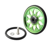 Vélo Pliant Roue Facile A Utiliser Cnc Alliage D'aluminium Palin Push Roue Auxiliaire Adaptée Pour Brompton, Un Vert