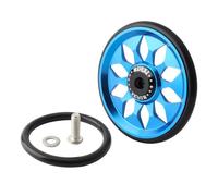 Vélo Pliant Roue Facile Cnc Alliage D'aluminium Palin Push Roue Auxiliaire Adaptée Pour Brompton, Bleu