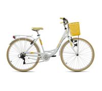 Vélo pour dame 28'' Cantaloupe blanc avec panier Dacapo TC 48 cm