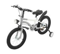 Vélo pour enfant de 16 pouces avec roues stabilisatrices et lumière LED, vélo pour filles et garçons avec sonnette manuelle et garde-boue, réglable de 5 à 8 ans, gris, 16"