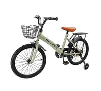Vélo pour enfant de 18 pouces, cadre en acier au carbone de haute qualité, siège et guidon réglables, double freins, moyeux intégrés, panier amovible, roues stabilisatrices, selle confortable, vélo