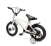 Vélo pour enfant de 3 à 6 ans, unisexe, cadre en acier au carbone avec roues stabilisatrices, cadre léger, conduite confortable (blanc)