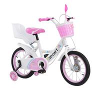 Vélo pour Enfant de 5 à 8 Ans, Vélo pour Fille Dino Bikes Unicorn Taille16 Casquet Unicorn en Option,Sièges arrière, rétroviseurs, Panier,16 Pouces - Blanc