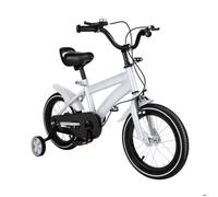 Vélo pour Enfants 14"" - Blanc - Vélo Enfants Avec Roues Auxiliaires Amovibles - OUKANING Pour Garçons et Filles 2-4 Ans - 14 Pouces