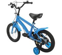 Vélo pour Enfants de 14 Pouces, équipé de Roues stabilisatrices, d'une Selle et d'un Guidon réglables, adapté à l'apprentissage et à la Pratique du vélo en extérieur.