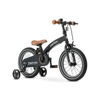 Vélo pour enfants - DERYAN - Luxe 12 pouces - 3 en 1 - Noir - Pneus gonflables