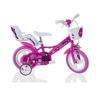 Vélo pour enfants - SCH - Roses - 12 pouces - Panier - Trompette - Porte-enfant