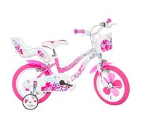 Vélo pour fille rose et blanc 14'' FLAPPY Dino Bikes