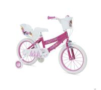 Disney Vélo Princesses 16 pouces Fille Rose – panier et roulettes stabilisatrices