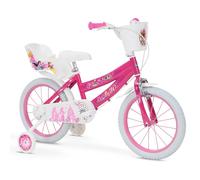 Disney Vélo Princesses 16 pouces Fille Rose – panier et roulettes stabilisatrices