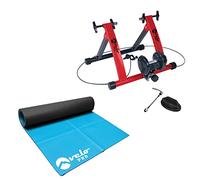Velo Pro Ensemble Turbo Trainer et tapis d'exercice - Entraîneur magnétique à résistance variable pour vélos de route et de montagne - Support de vélo d'exercice stationnaire - Sensation de route