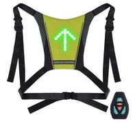 Vélo Réfléchissant Gilet Lumière Sac, Thanmoer Gilet de Cyclisme à LED, Rechargeable USB avec LED Clignotant Télécommande Équipement