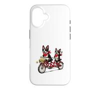 Vélo Tandem Boston Terrier pour Amoureux des Chiens Coque pour iPhone 16