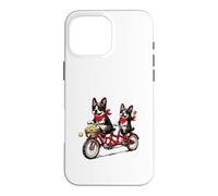 Vélo Tandem Boston Terrier pour Amoureux des Chiens Coque pour iPhone 16 Pro Max