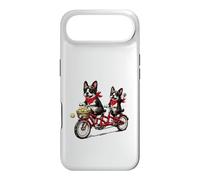 Vélo Tandem Boston Terrier pour Amoureux des Chiens Coque pour iPhone Air