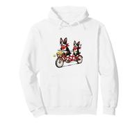 Vélo Tandem Boston Terrier pour Amoureux des Chiens Sweat à Capuche