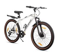 Vélo tout terrain -BAMCBASE -VTT 26"" -7 vitesses - Freins à disque - Cadre aluminium，Porte-bidon-Idéal pour la ville et le VTT-Blanc