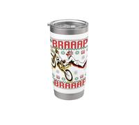 Vélo tout-terrain de motocross BRAAP Through The Snow Ugly Christmas Gobelet isotherme en acier inoxydable double paroi