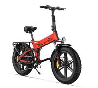 Vélo Tout-Terrain Pliable Électrique ENGWE ENGINE X, 20"", Batterie Amovible 48V13Ah, Autonomie 120Km, VTT Fat Bike, Rouge
