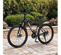 Vélo tout terrain semi-rigide 28 en acier classic blue freins à disque et suspension avant pour adulte