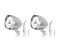 Vélo Vintage Lumière, Lampe Avant de Vélo de Vélo Rétro Vintage à 3 LED, Lampe de Vélo à Tête Avant de Phare de Vélo Vintage à LED avec Support de Montage (Argent*2)