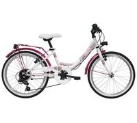 VTC 20 Fille - 6 Vitesses - Freins V-Brake - équipement City Blanc & Rose