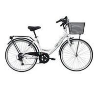 VTC 26 Vélo de Ville Femme CITY/EDEN BIKES 6 Vitesses équipe de Freins V-Brake Blanc avec Stickers