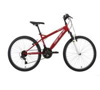 Vélo enfant - VTT 24'' Fourche Télescopique pour taille de 135 à 160 cm - 18 Vitesses - Shimano TY21 - Freins V-Brake et Jantes en Aluminium Rouge & Blanc G