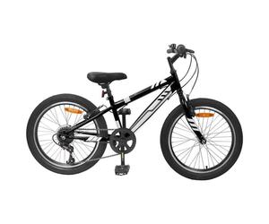 Vélo VTT 24"" VidaXL 6 vitesses cadre acier noir - selle ergonomique, guidon réglable