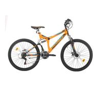 Vélo - VTT 26'' Tout Suspendu - 18 Vitesses - Double Freins à Disques - Transmission Shimano - Jantes Aluminium