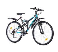 Vélo - VTT 26'' Tout Suspendu - 18 Vitesses - Transmission Shimano - Freins V-Brake - Jantes Alu (Garde Boues offert)