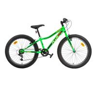 Vélo Vtt Aurelia Hardtail Plus 24 Pouces 38 Cm Junior 6 Vitesses V-Brake Vert Multicolore