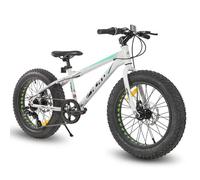 Vélo VTT FAT 20"" HILAND BIKES en Aluminium avec SHIMANO 7 Vitesses et Freins à Disques - Blanc