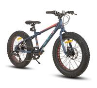 Vélo VTT FAT 20"" HILAND BIKES en Aluminium avec SHIMANO 7 Vitesses et Freins à Disques - Bleu