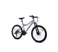 Vélo VTT Junior Moma Bikes, ROCK 24, SHIMANO 21v, freins a disques & Supension avant Gris