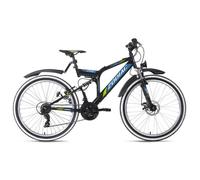 Vélo VTT Tout Suspendu 26'' KS CYCLING Zodiac Unisexe 21 Vitesses Noir Vert
